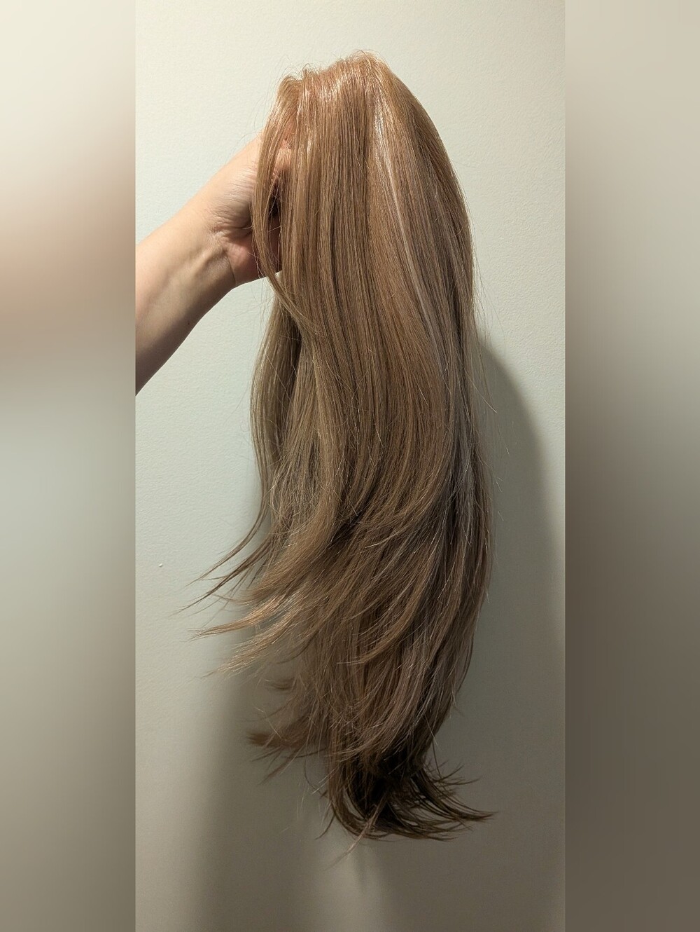 Dark Warm Blonde Mix Long Layered Synthetic Wig